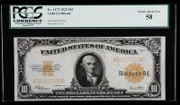 1922, $10 Gold Certificate. PCGS Choice About New 58. Fr-1173. KL-442.