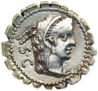 L. Procilius L.f., moneyer, Silver Denarius serratus, 80 BC