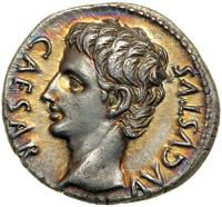 Augustus, AD 27 BC-AD 14. Silver Denarius. Spanish mint (Colonia Patricia?), circa 19 BC. EF