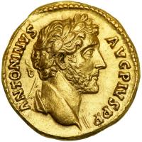 Antoninus Pius, AD 138-161. Gold Aureus (7.39g). Minted at Rome AD 145-161. EF