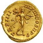 Commodus, as augustus, AD 177-192 AD. Gold Aureus (7.31g). Minted at Rome, AD 179. EF - 2