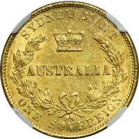 Australia. Sovereign, 1867 (Sydney). NGC AU58 - 2