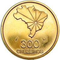 Brazil. 300 Cruzeiros, 1972. NGC MS65 - 2