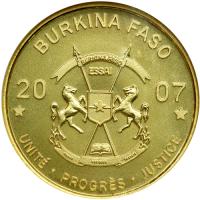 Burkina Faso. Essai 25,000 Francs, 2007. NGC MS68 - 2