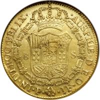 Colombia. 8 Escudos, 1806-JF (Popayan). NGC AU58 - 2