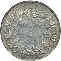 German States - Frankfurt am Main. 2 Talers, 1843. NGC AU55 - 2