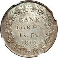 Great Britain. One and Sixpence Token, 1815. NGC MS64 - 2