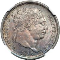 Great Britain. Shilling, 1816. NGC MS64