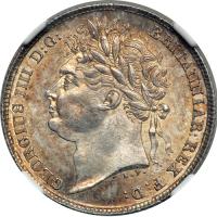 Great Britain. Sixpence, 1824. NGC MS64