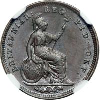 Great Britain. Third Farthing, 1844. NGC MS62 - 2