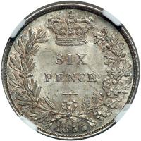 Great Britain. Sixpence, 1855. NGC MS65 - 2