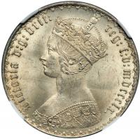 Great Britain. Gothic Florin, 1860. NGC MS64