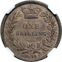 Great Britain. Shilling, 1874. NGC MS64 - 2