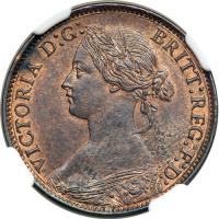 Great Britain. Farthing, 1875. NGC MS63