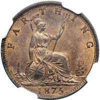 Great Britain. Farthing, 1875. NGC MS63 - 2