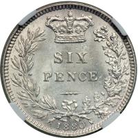 Great Britain. Sixpence, 1880. NGC MS64 - 2