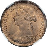 Great Britain. Halfpenny, 1890. NGC MS65