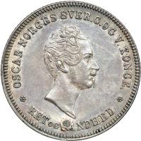 Norway. ½ Speice Daler, 1850. EF-AU