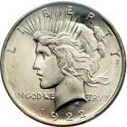 1922 Peace Dollar. PCGS MS66