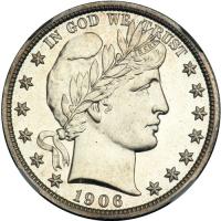 1906 Barber Half Dollar. NGC PF66