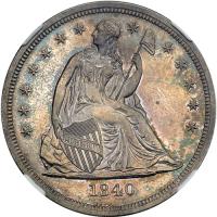 1840 Liberty Seated Dollar. NGC PF63