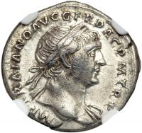 Trajan, AD 98-117. Silver Denarius (3.01g)