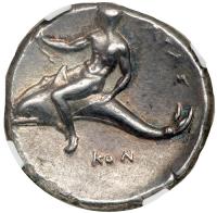 Calabria, Tarentum/Taras, struck after 325 BC. Silver Didrachm (7.76g) - 2