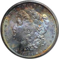 1881-S Morgan Dollar. PCGS MS66