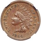 1864 Indian Head Cent. Bronze, with "L". NGC MS62