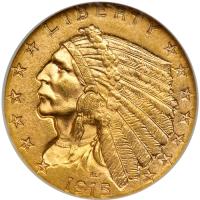 1915 $2.50 Indian. NGC MS63