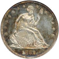 1862 Liberty Seated Half Dollar. NGC PF66