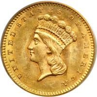 1862 $1 Gold Indian. PCGS MS62