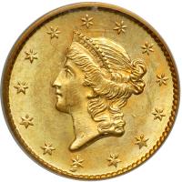 1852 $1 Gold Liberty. PCGS MS63