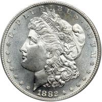 1882-S Morgan Dollar. PCGS MS67