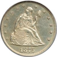 1875 Twenty Cents. PCGS PF62