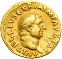 Vitellius, AD 69. Gold Aureus (7.1g). VF