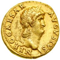 Nero, AD 54-68. Gold Aureus (7.29g). Mint of Rome, AD 65. VF