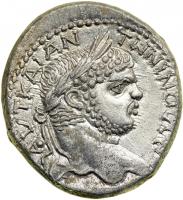 Caracalla, AD 198-217. Silver Tetradrachm (14.8g) minted at Cyprus, AD 215-217. AU