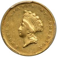 1855 $1 Gold Indian. PCGS AU53