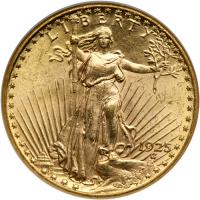 1925 $20 St. Gaudens. NGC MS64