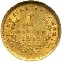 1849-O $1 Gold Liberty. NGC MS62 - 2