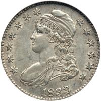 1833 Capped Bust Half Dollar. NGC AU55