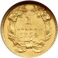 1854 $1 Gold Indian. NGC MS61 - 2