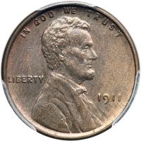 1911-S Lincoln Cent. PCGS MS64