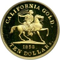 Baldwin & Co. 1857/0 $10 Horseman Restrike Commemorative