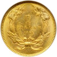 1861 $1 Gold Indian. NGC MS63 - 2