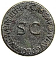 Nero and Drusus Caesar, sons of Germanicus. Bronze Dupondius (16.01g). VF - 2