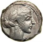 Sicily, Leontini, ca. 460 BC. Silver Tetradrachm (16.93g). VF