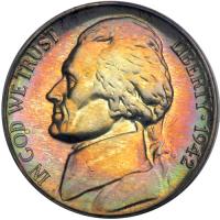 1942 Jefferson Nickel. Type 1. PCGS PF67