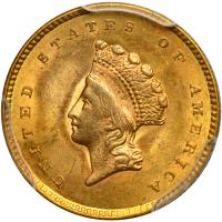 1854 $1 Gold Indian. PCGS MS63